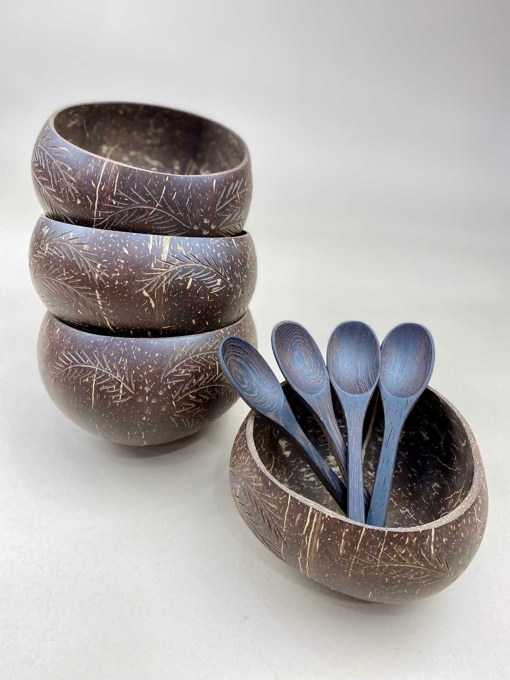 PALM TREE  / JUMBO COCONUT BOWLS(4)