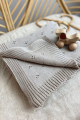 Madrid Cotton Baby Blanket | Oatmeal