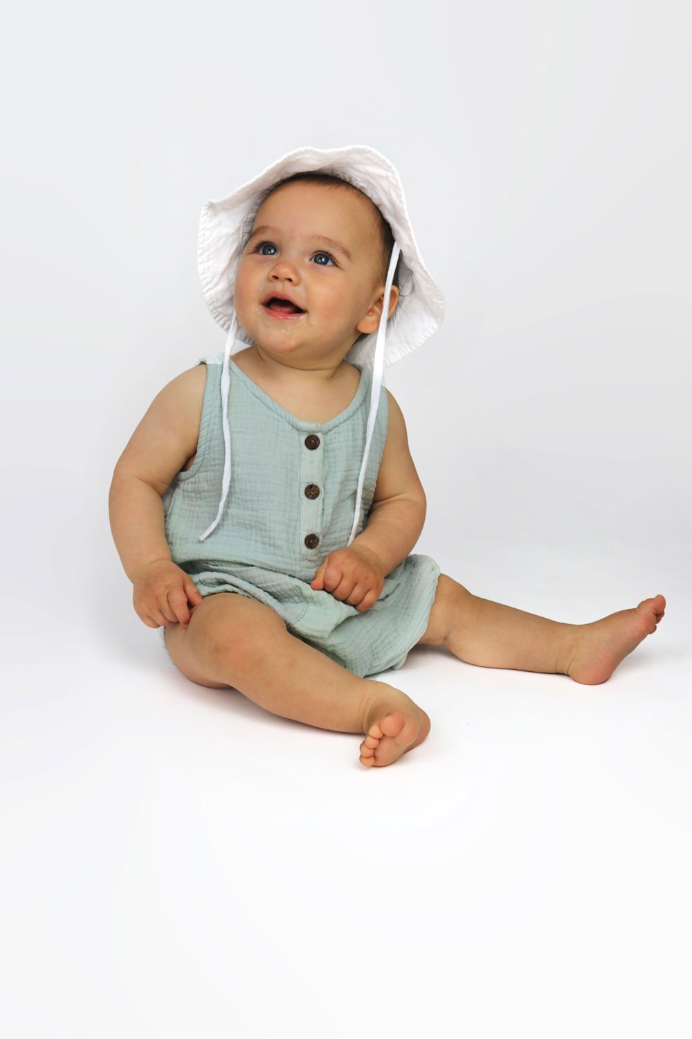 Bambino Baby Sun Hat - Unisex - White - MY ISLAND COLLECTIVE