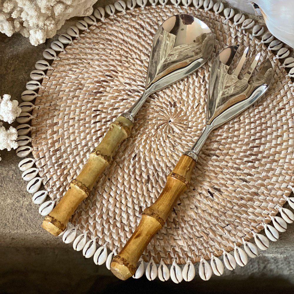 Bamboo Cutlery Salad Servers | Set - MY ISLAND COLLECTIVE