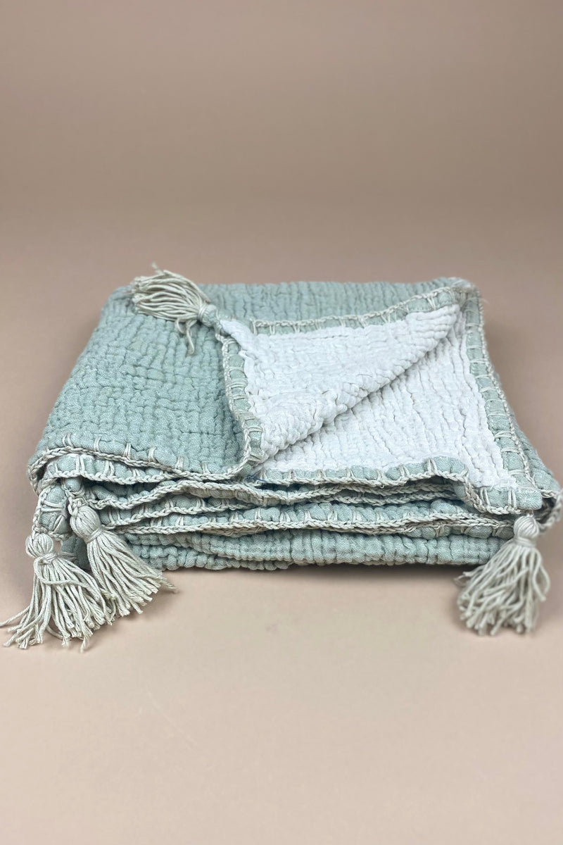 Bangalow Baby Blanket | Sage + Natural