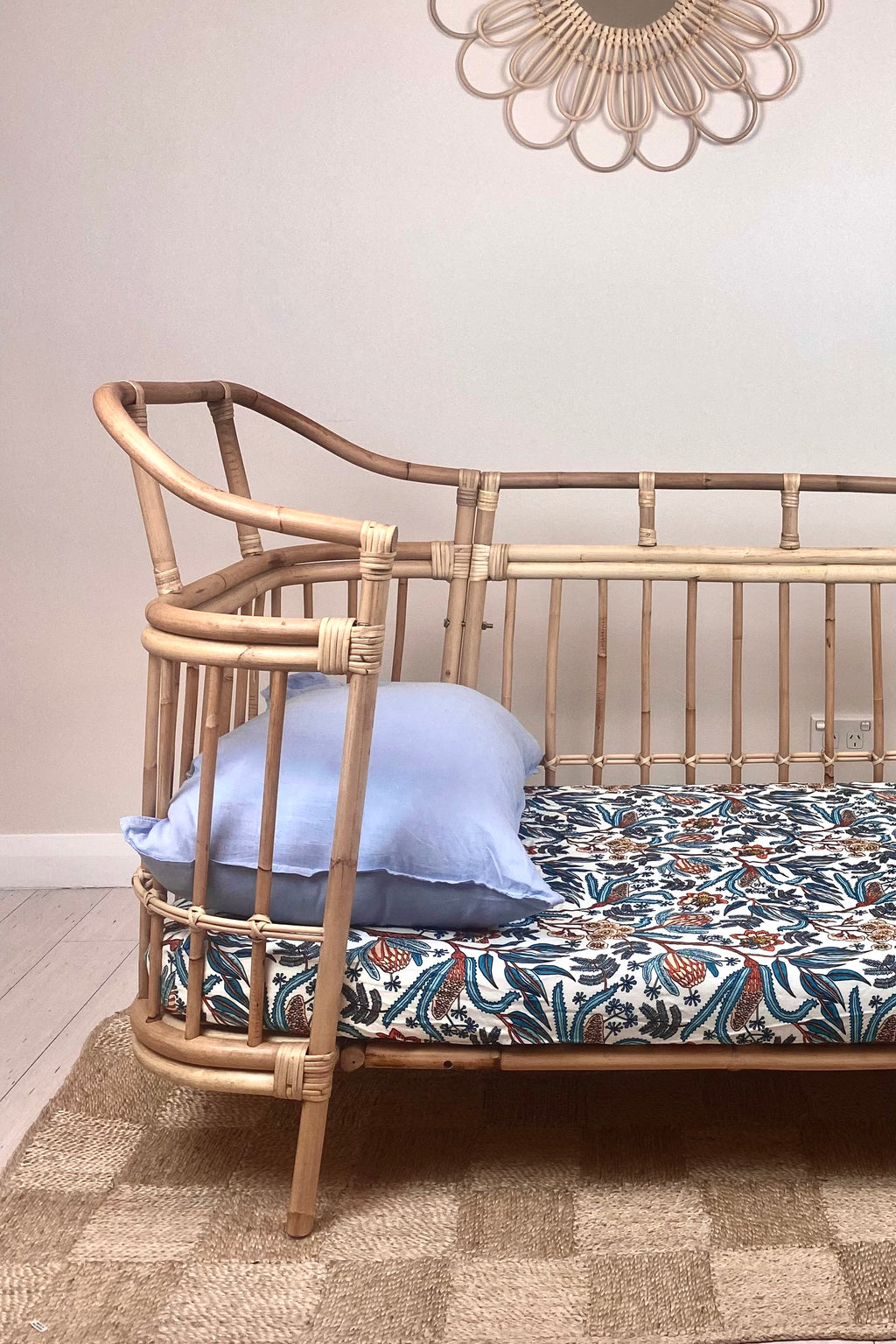 Banksia Organic Cotton Fitted Cot Sheet | White