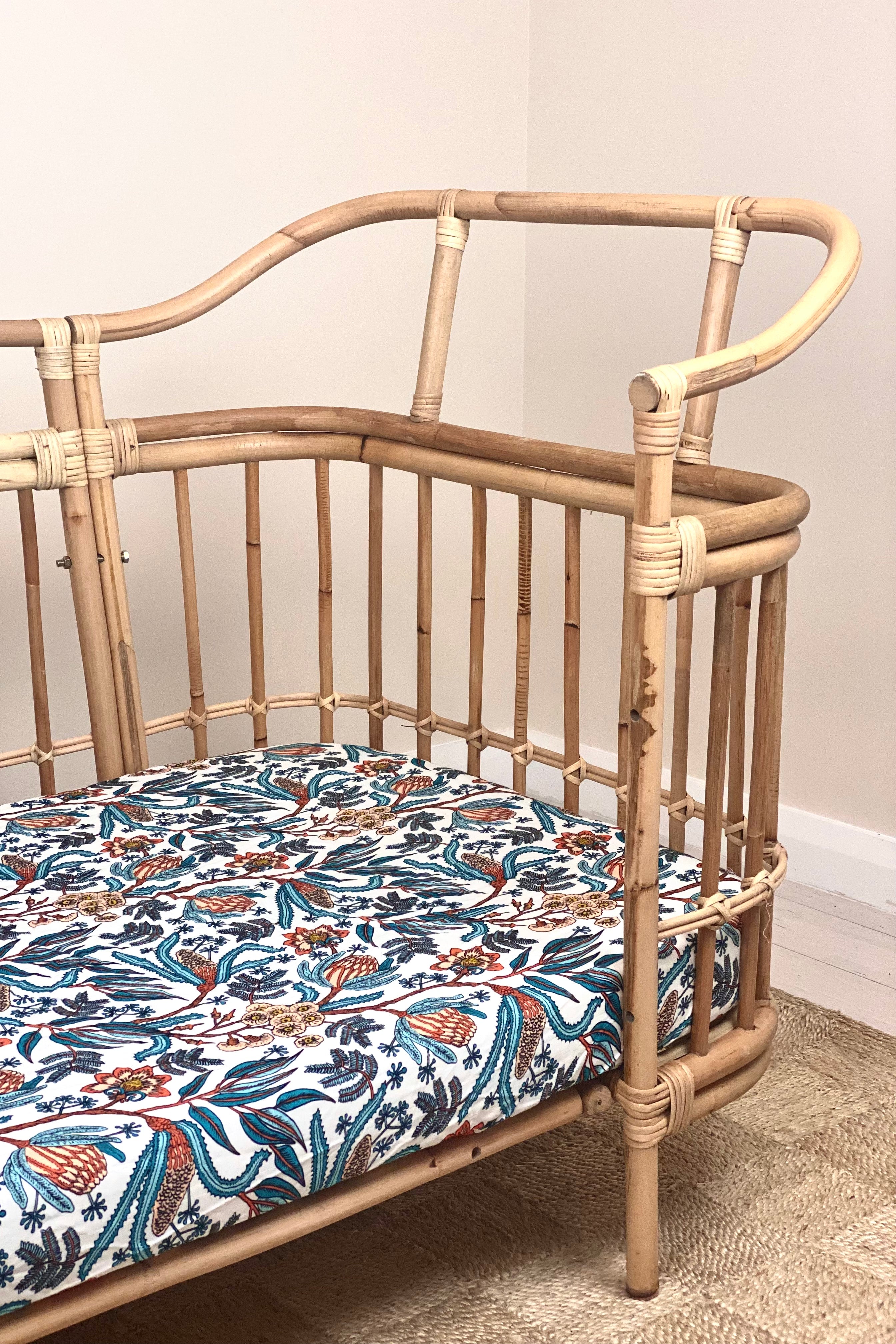 Banksia Organic Cotton Fitted Cot Sheet | White