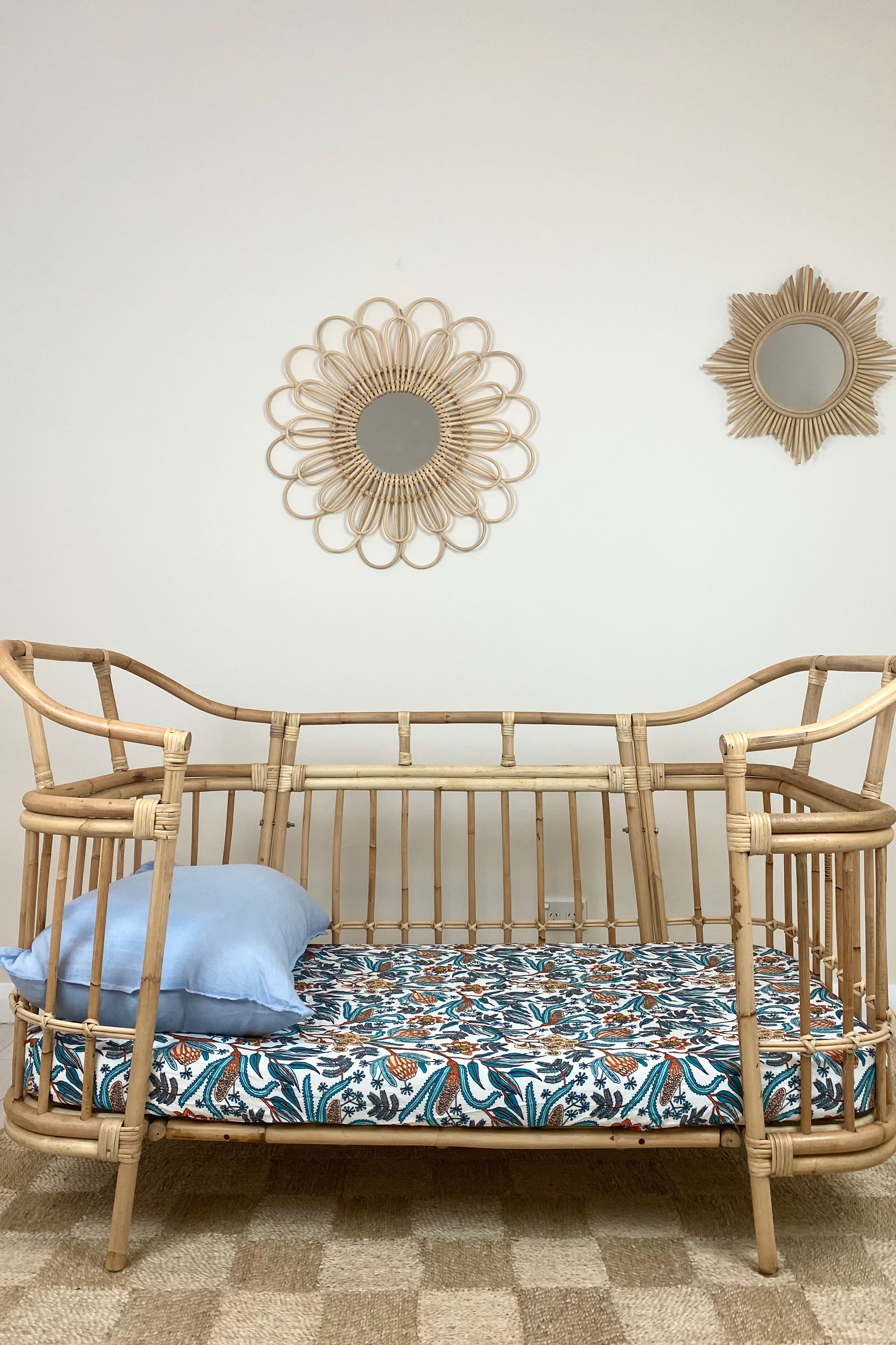 Banksia Organic Cotton Fitted Cot Sheet | White