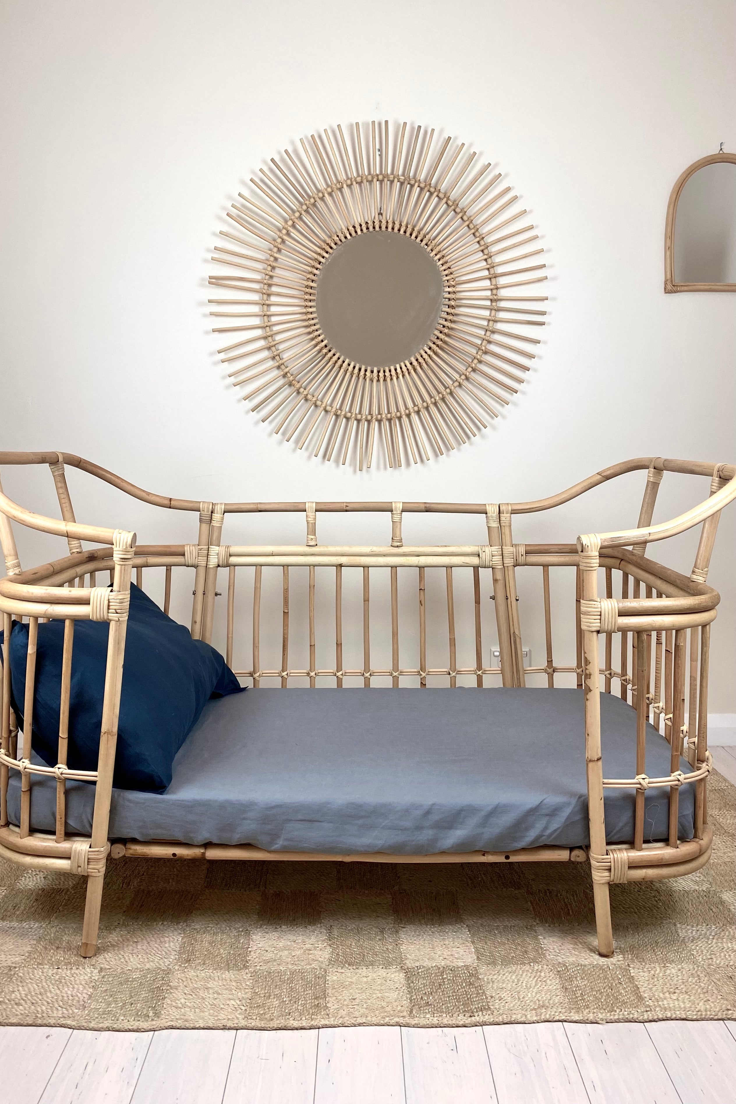 Isola French Flax Linen Fitted Cot Sheet | Grey