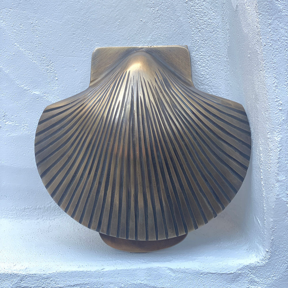 Scallop Shell Brass Door Knocker | Antique Brass
