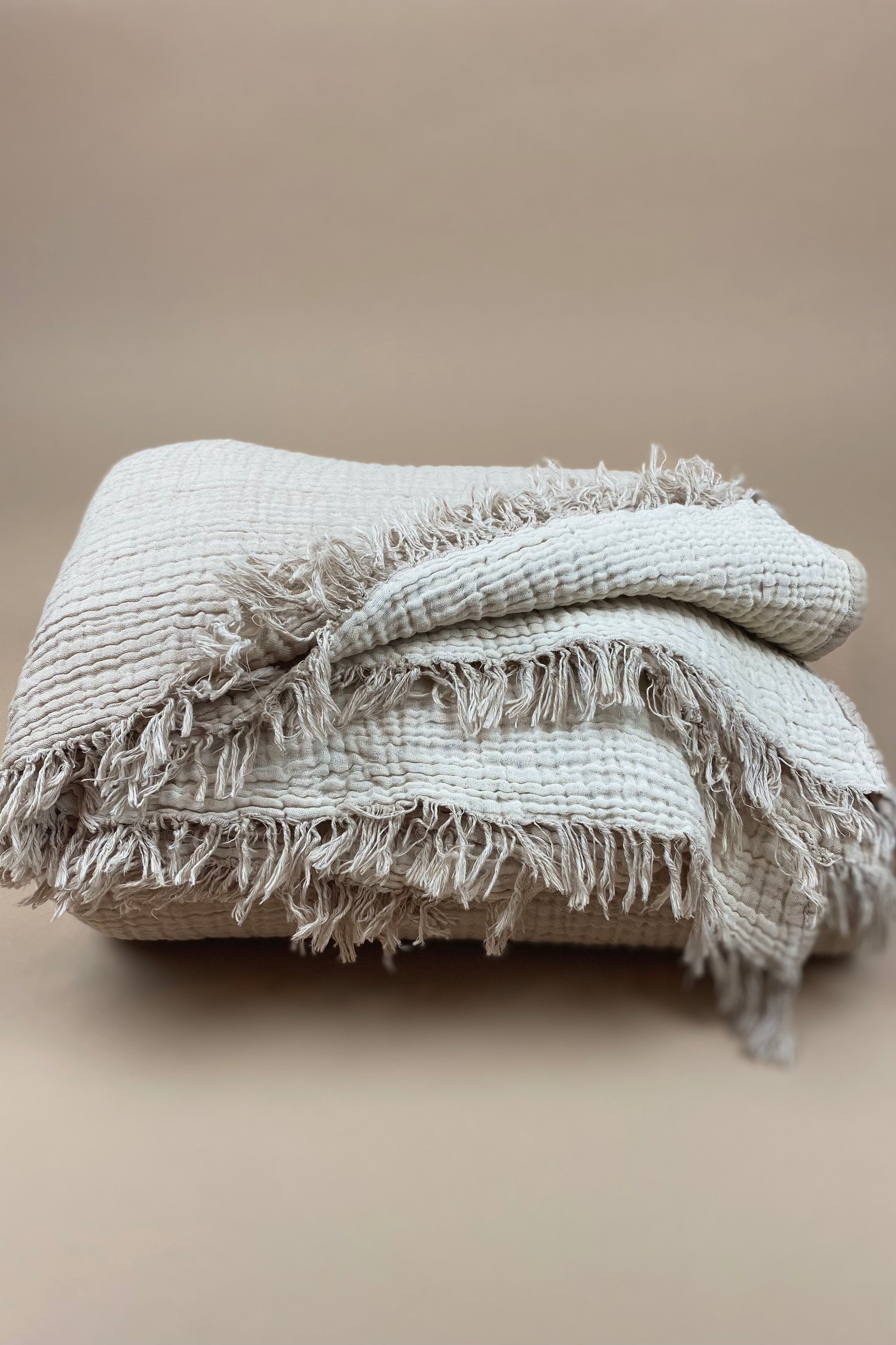 Corsica Bed Cover | Beige + Natural - MY ISLAND COLLECTIVE