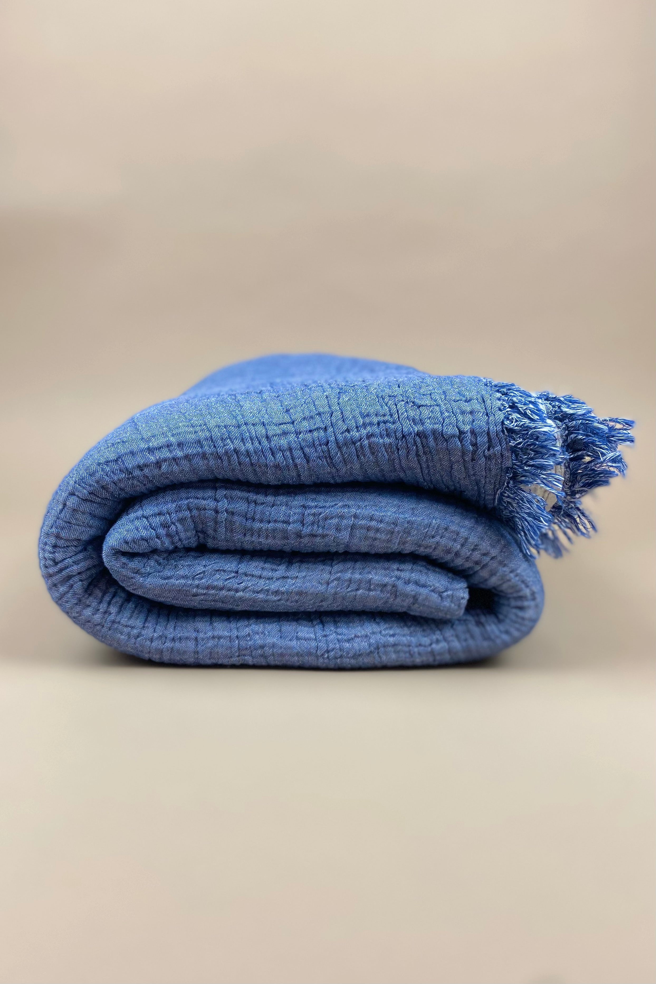 Corsica Bed Cover | Denim + Natural - MY ISLAND COLLECTIVE
