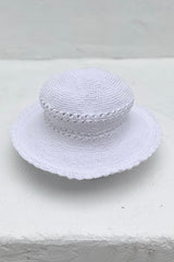 Corsica Crochet Bucket Hat - White