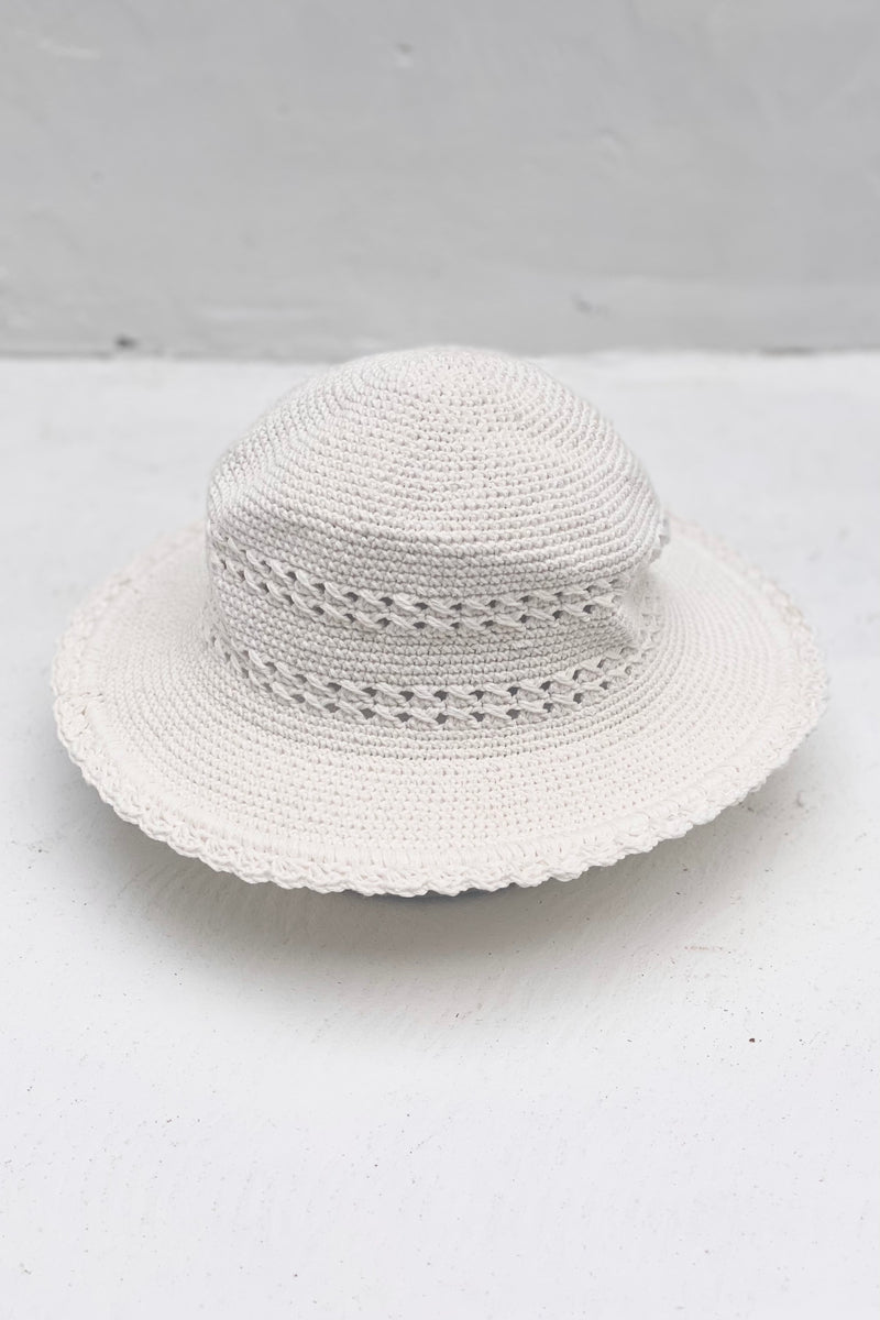 Corsica Crochet Bucket Hat - Ivory