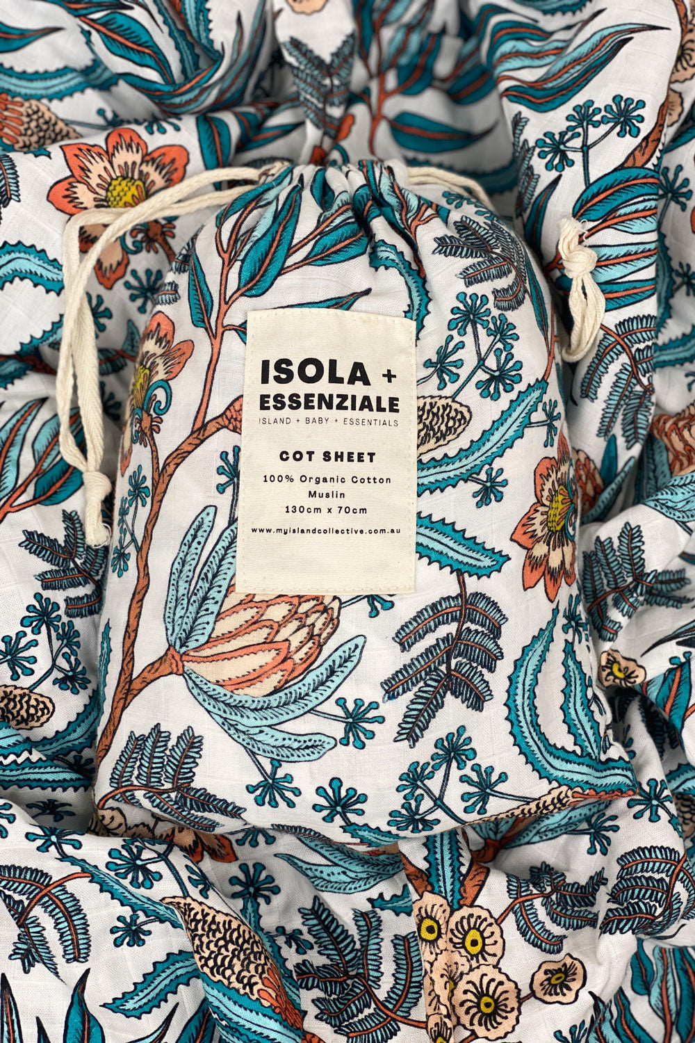 Banksia Organic Cotton Fitted Cot Sheet | White