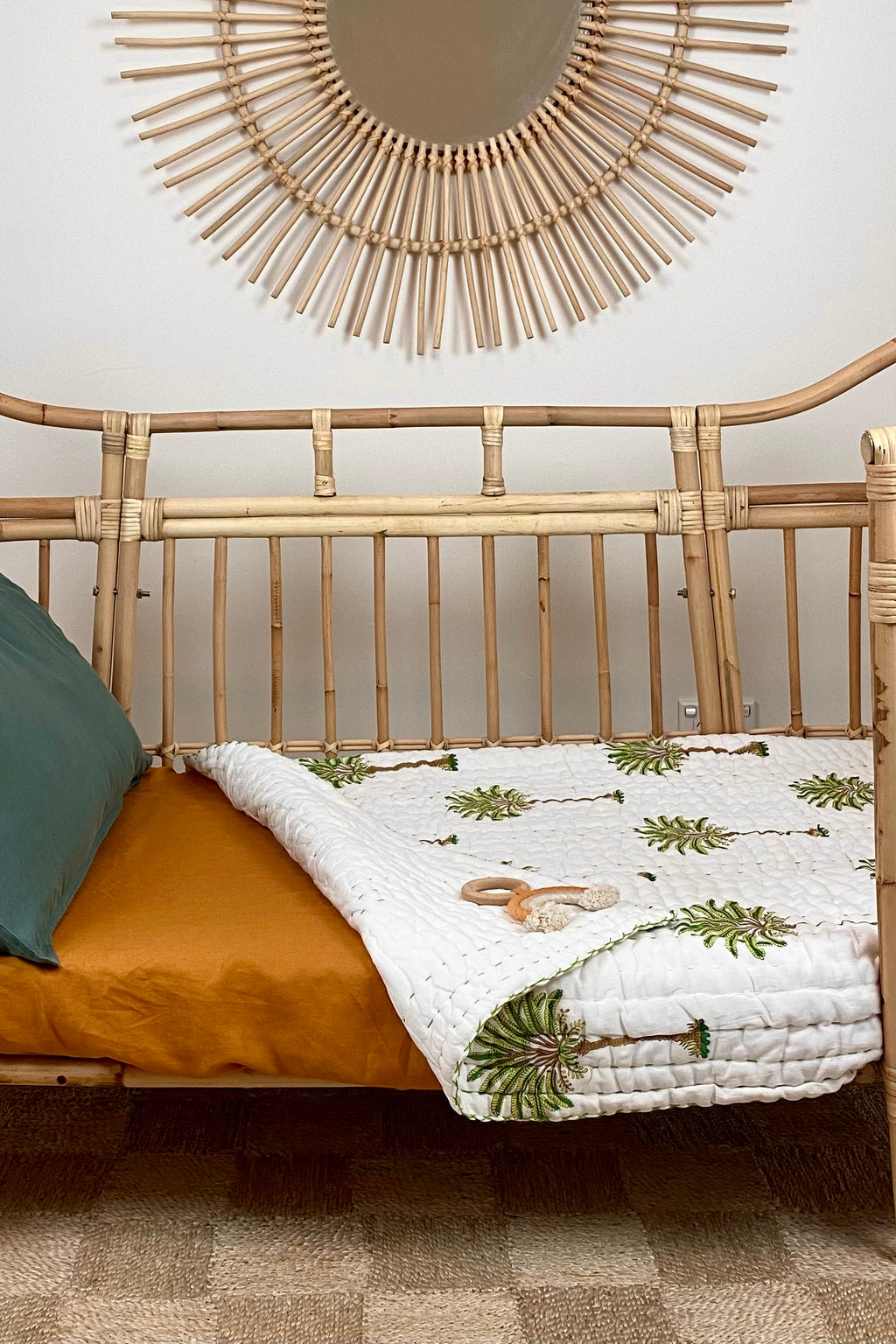 Isola French Flax Linen Fitted Cot Sheet | Mustard