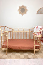 Isola French Flax Linen Fitted Cot Sheet | Rust
