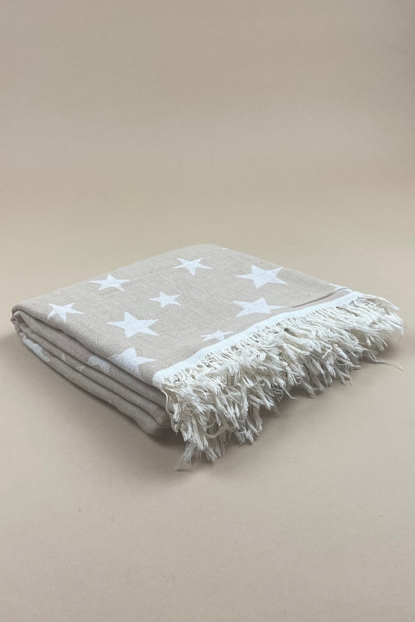 100% Cotton Turkish Star Towel | Beige