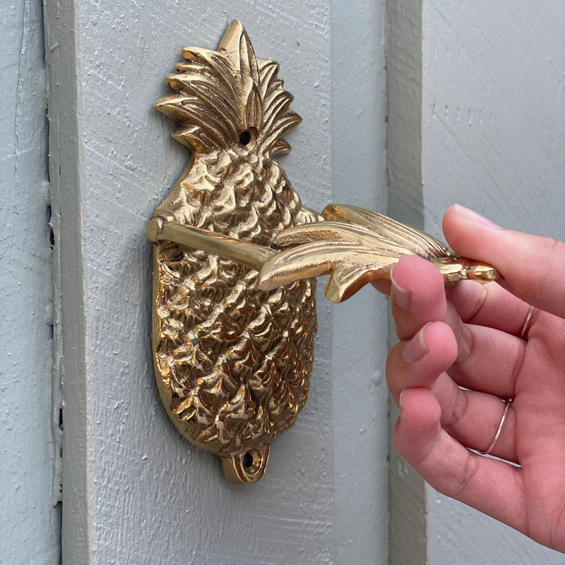 Pineapple Brass Door Knocker | Shiny Brass