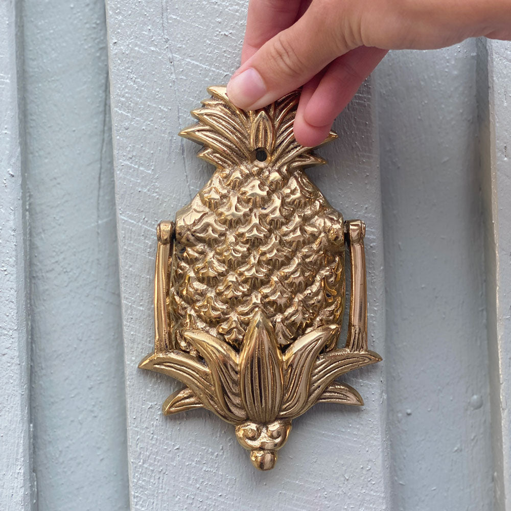 Pineapple Brass Door Knocker | Shiny Brass