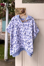 European Turkish Toddler Hooded Poncho Towel - Blue - MY ISLAND COLLECTIVE