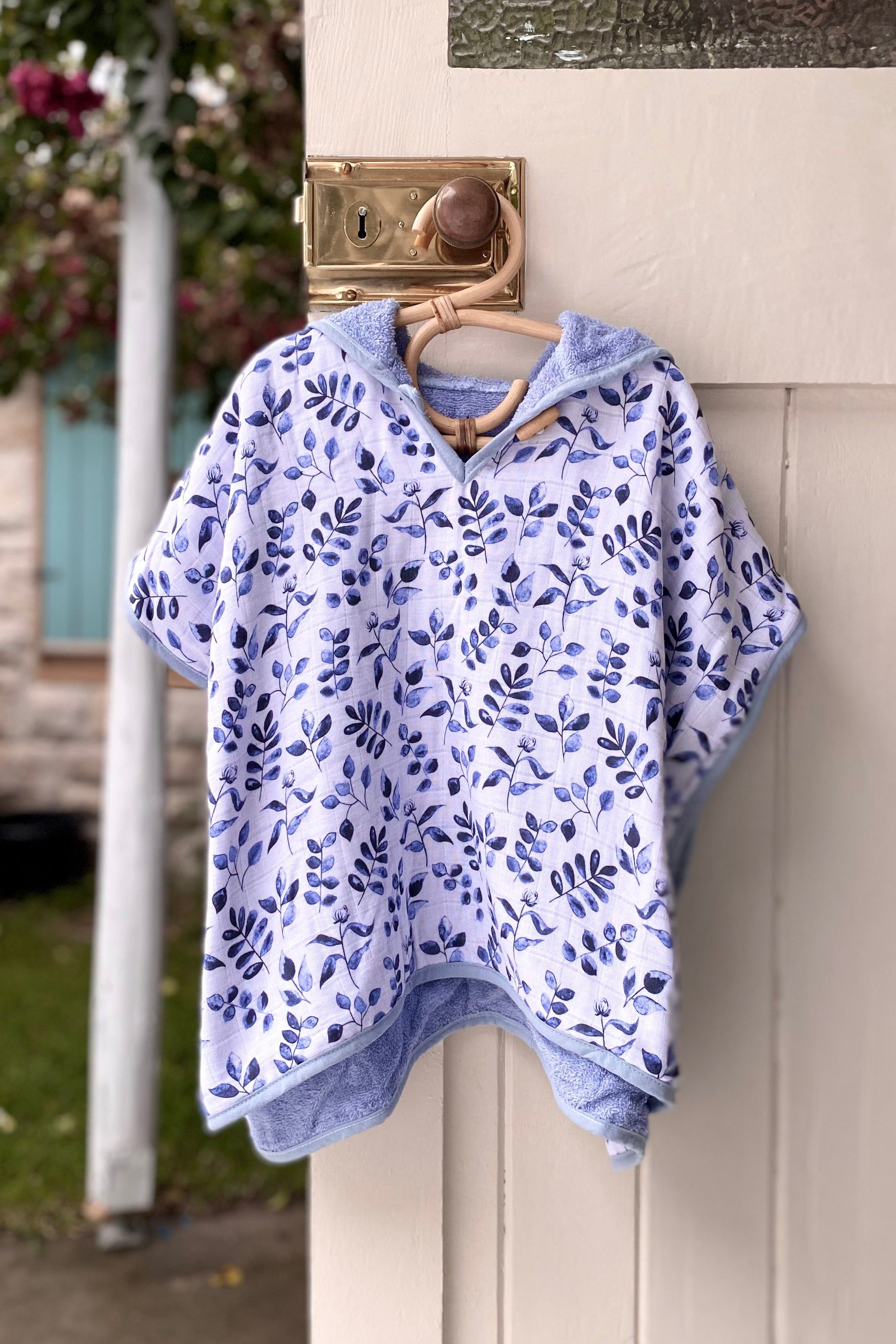 European Turkish Toddler Hooded Poncho Towel - Blue - MY ISLAND COLLECTIVE