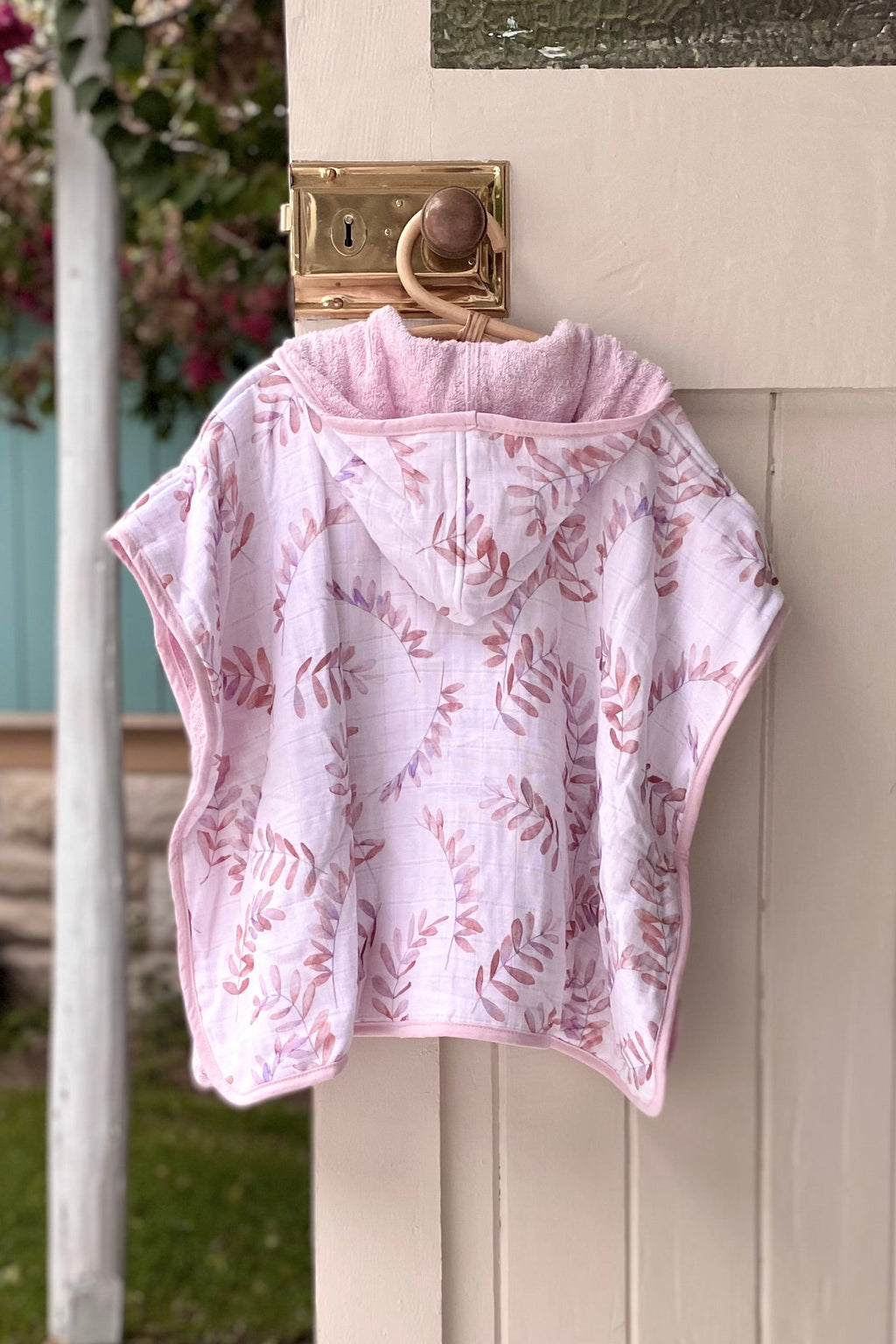 European Turkish Toddler Hooded Poncho Towel - Pink - MY ISLAND COLLECTIVE