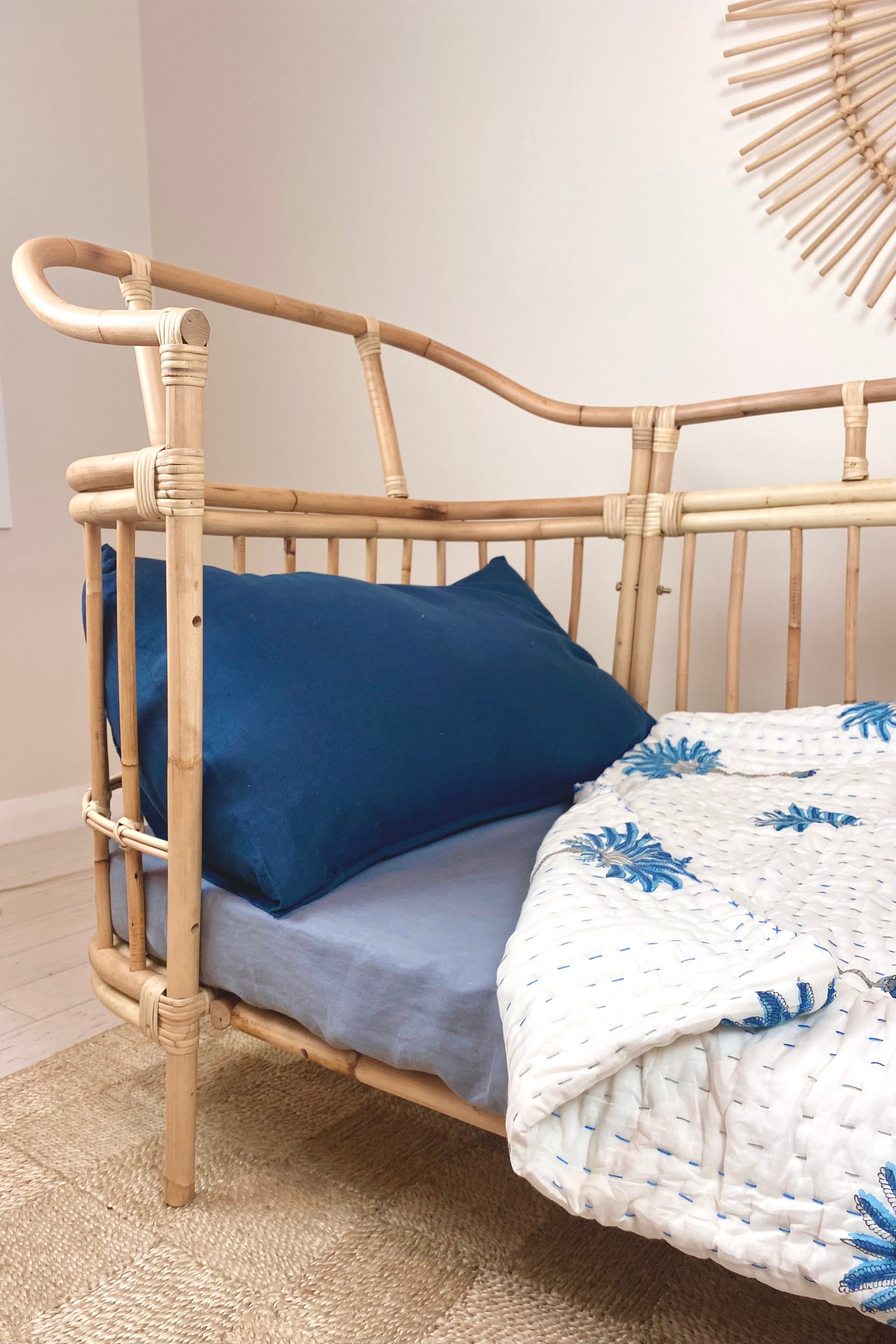 Isola French Flax Linen Fitted Cot Sheet | Grey