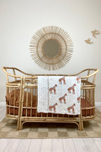 Giraffe Kantha Blanket + Floor Mat | Rust | 100 x 100