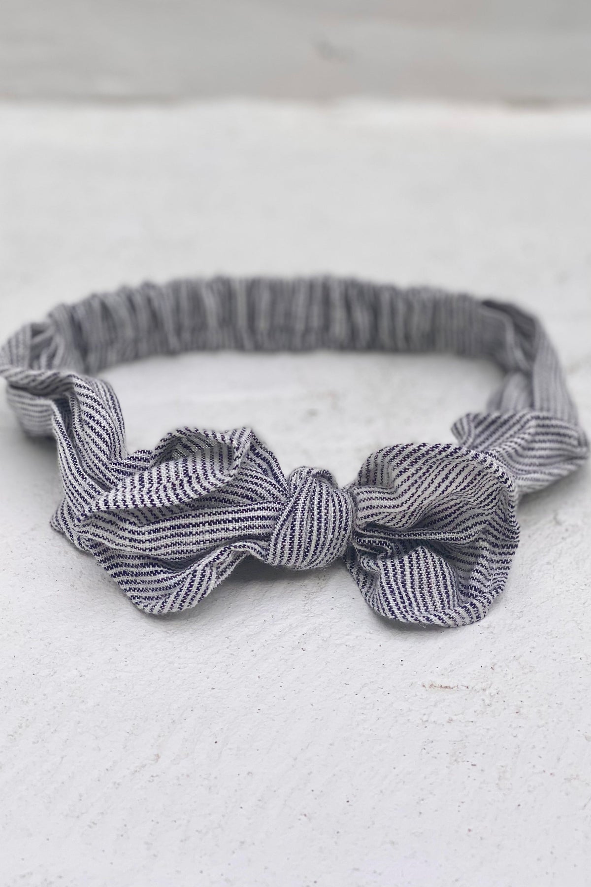 Girls Headband - Charcoal Pinstripe - MY ISLAND COLLECTIVE