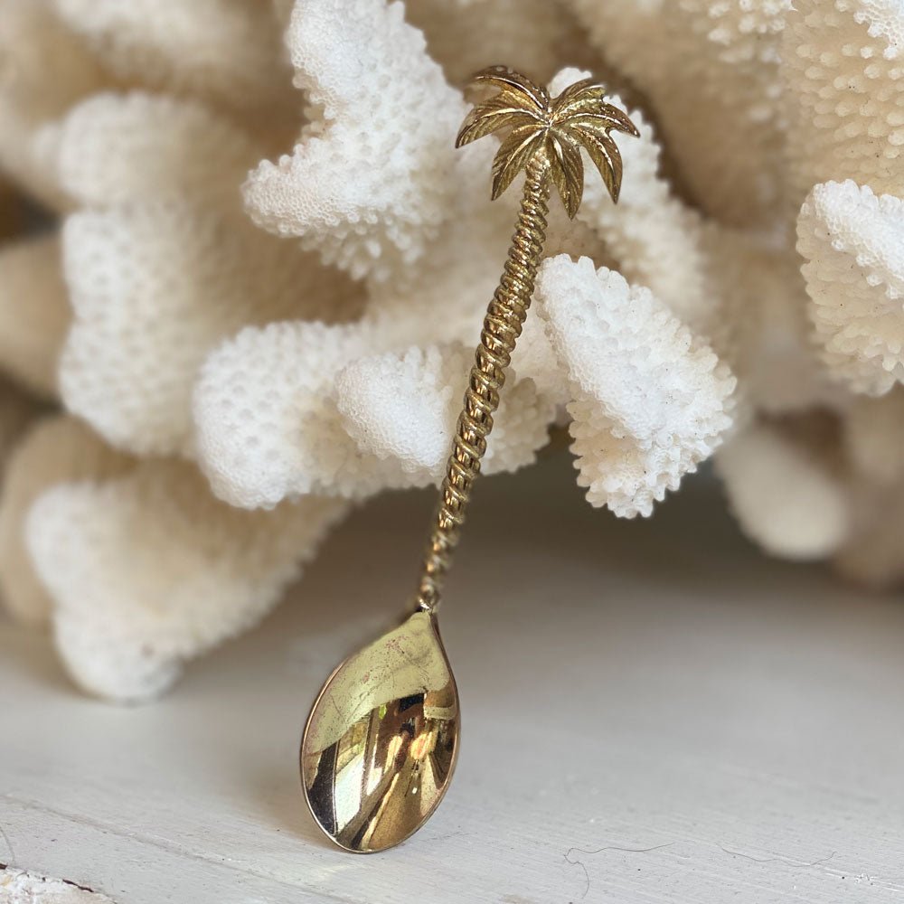 Gold Brass Palm Tree | Tea Spoon - MY ISLAND COLLECTIVE