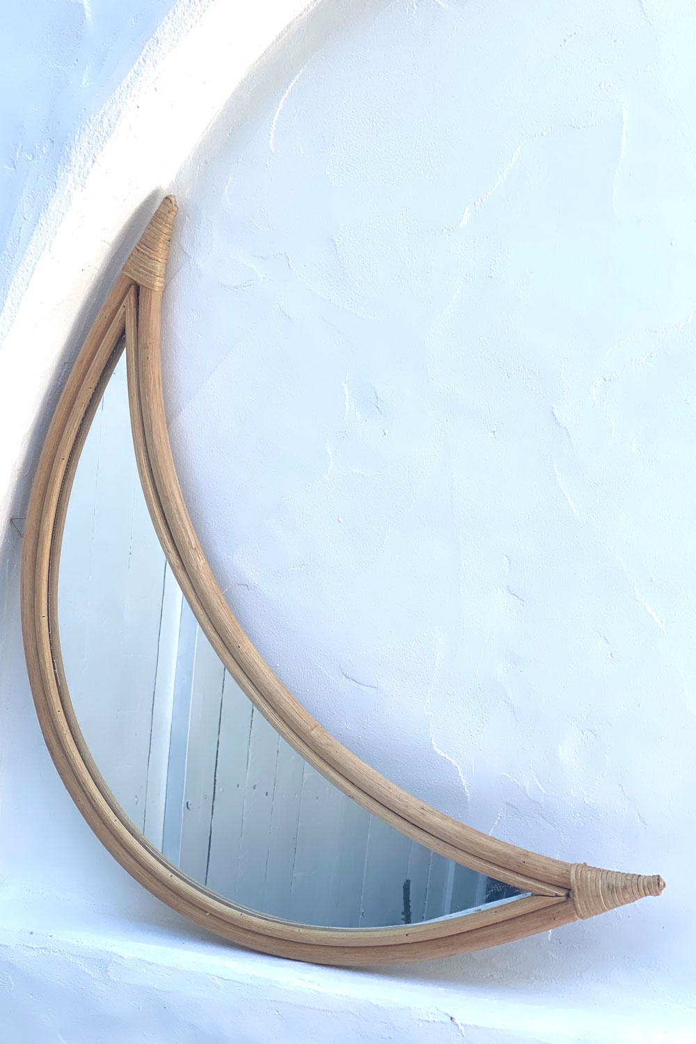 Half Moon Rattan Mirror