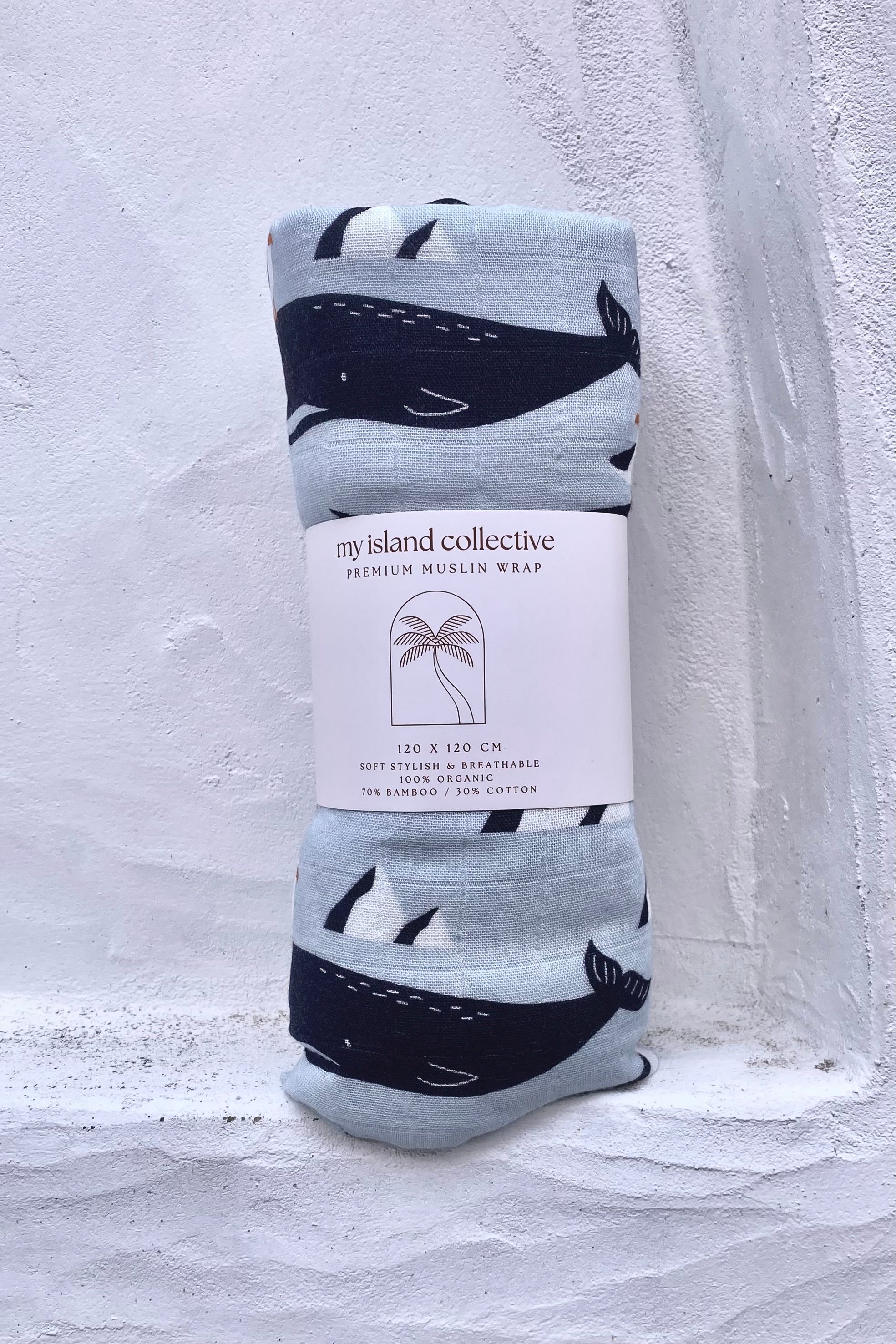 Organic Bamboo / Cotton Baby Wrap | Whales