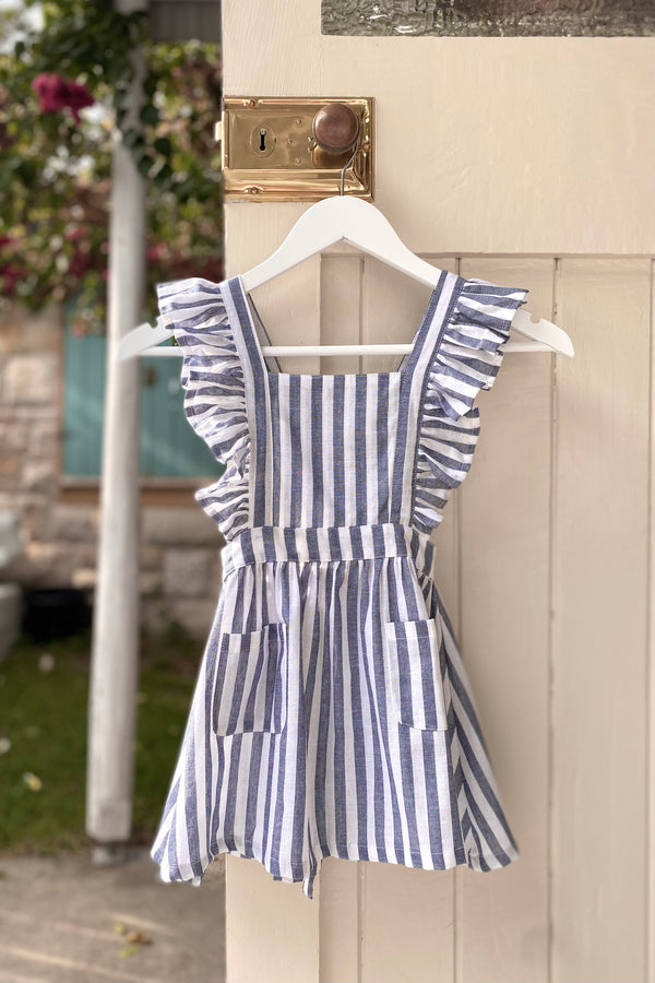 Isobel Pinafore Dress - Blue & White Stripe