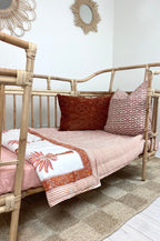 Isola French Flax Linen Fitted Cot Sheet | Blush - MY ISLAND COLLECTIVE