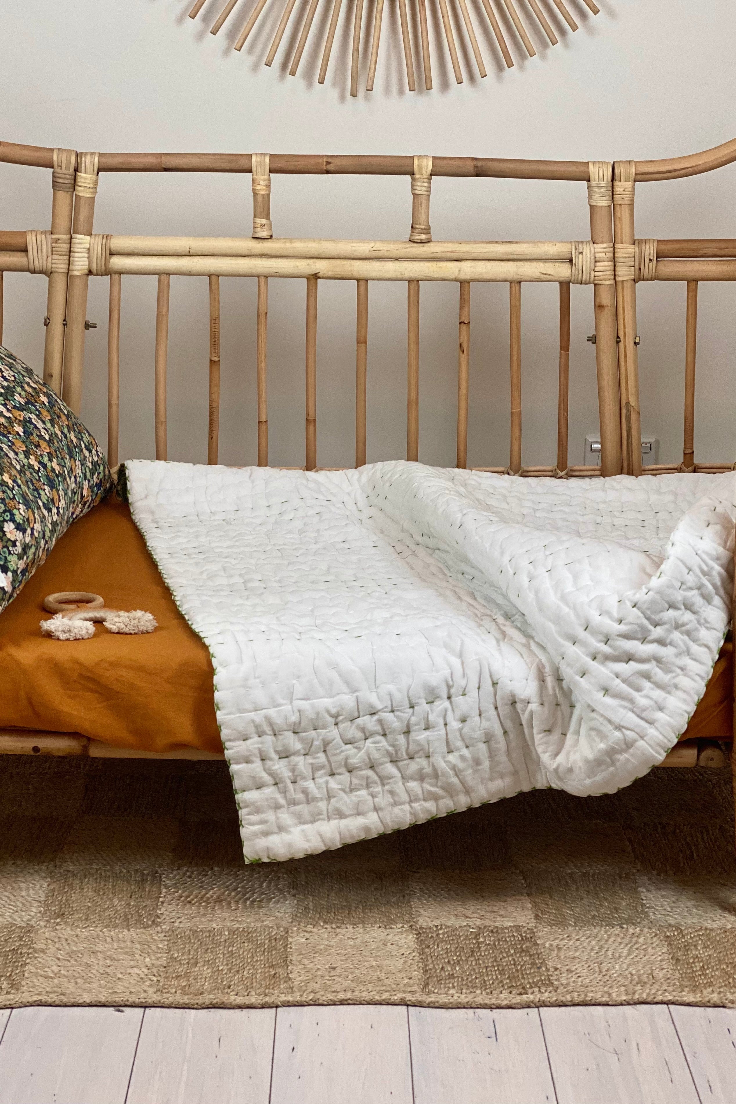 Isola French Flax Linen Fitted Cot Sheet | Mustard - MY ISLAND COLLECTIVE