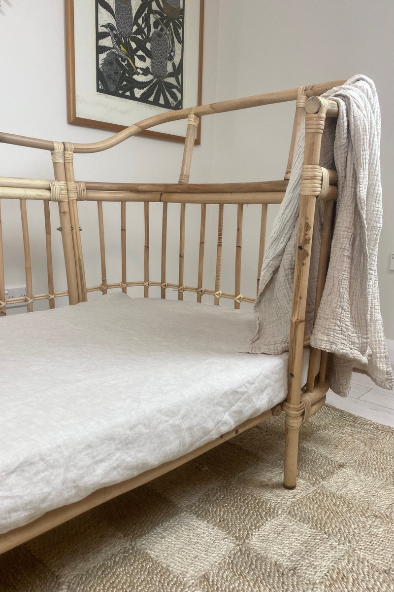 Isola French Flax Linen Fitted Cot Sheet | Natural