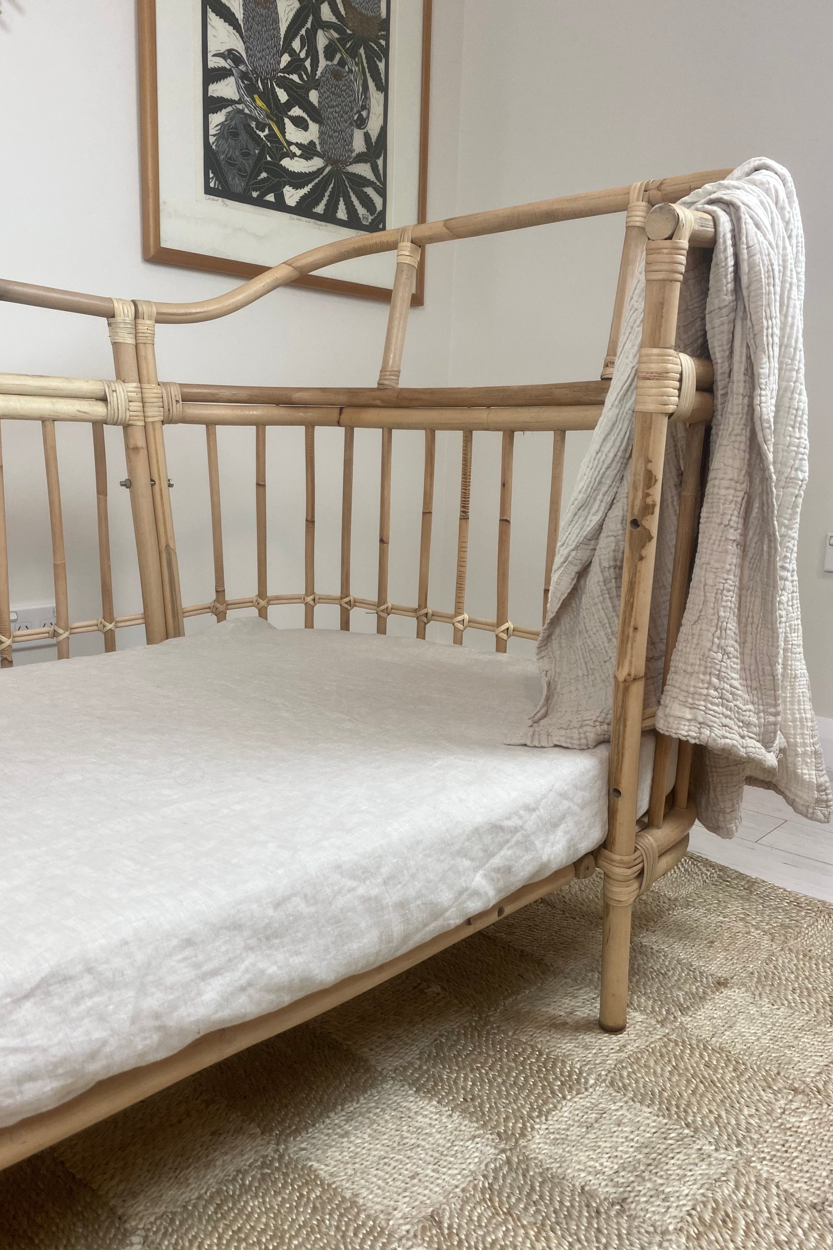 Isola French Flax Linen Fitted Cot Sheet | Natural - MY ISLAND COLLECTIVE
