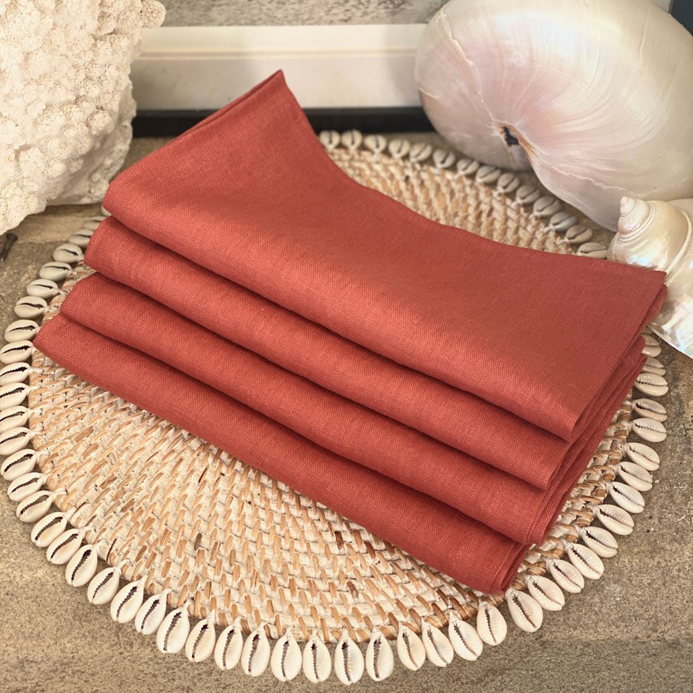 Linen napkins french flax | Cinnamon (set of 4) - MY ISLAND COLLECTIVE