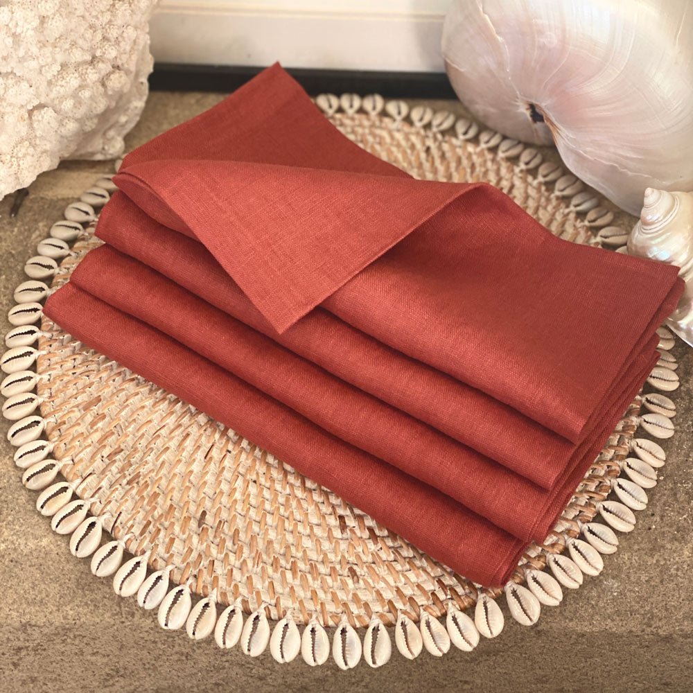 Linen napkins french flax | Cinnamon (set of 4) - MY ISLAND COLLECTIVE