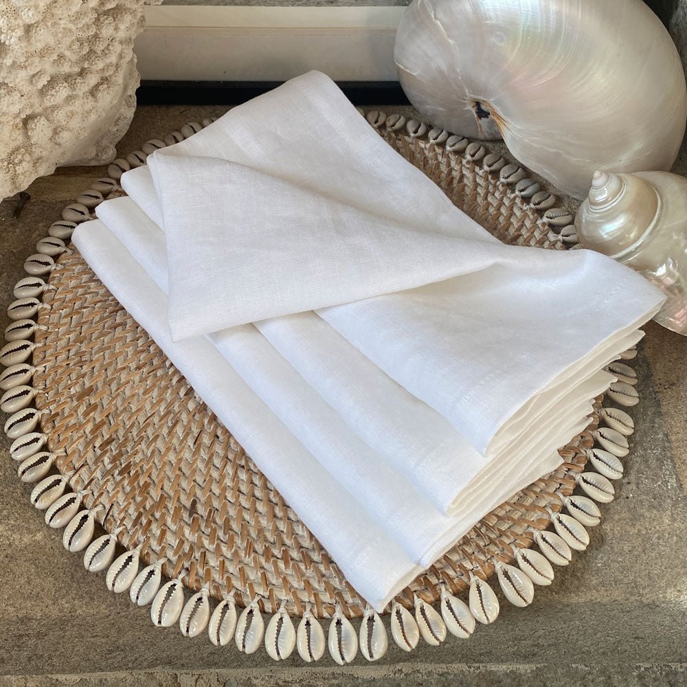 Linen napkins french flax | Ivory (set of 4) - MY ISLAND COLLECTIVE