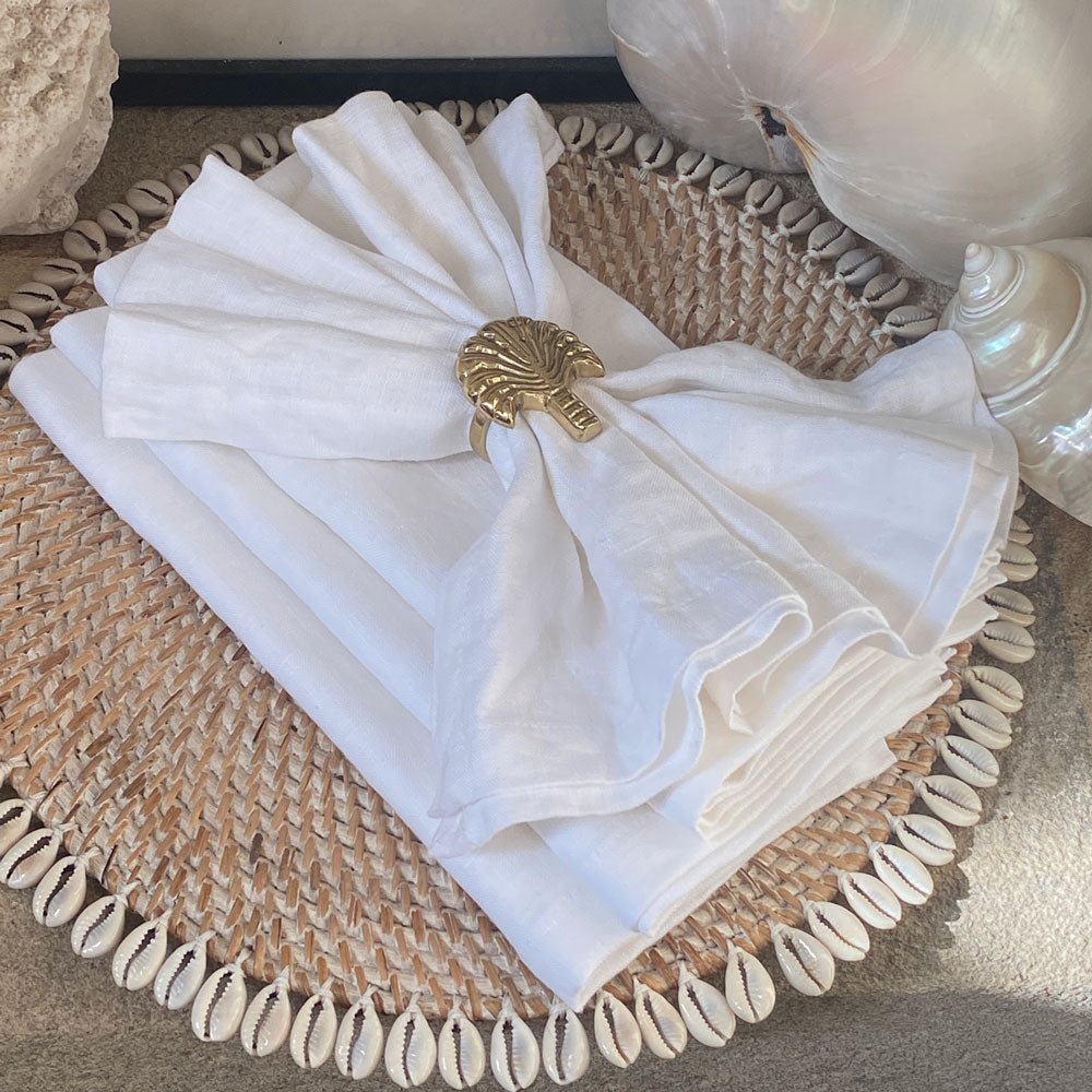 Linen napkins french flax | Ivory (set of 4) - MY ISLAND COLLECTIVE