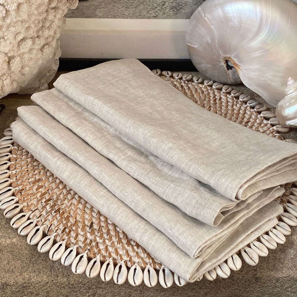 Linen napkins french flax | Natural (set of 4) - MY ISLAND COLLECTIVE