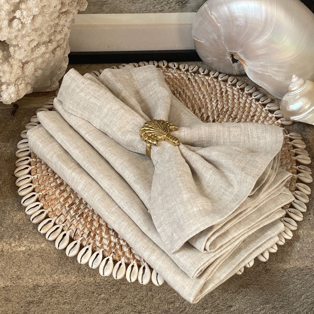 Linen napkins french flax | Natural (set of 4) - MY ISLAND COLLECTIVE