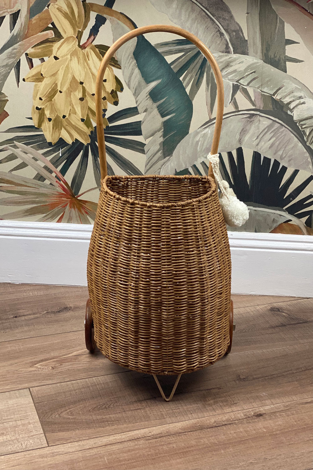 Wheeled Rattan Kids Basket Medium | Natural