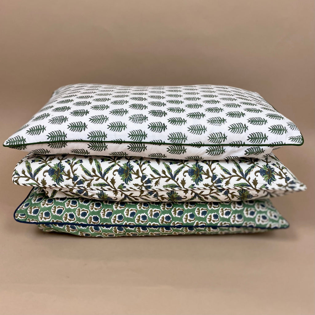 Marseille Artisan Block Print Cushion | 40 x 60 cm | Olive - MY ISLAND COLLECTIVE