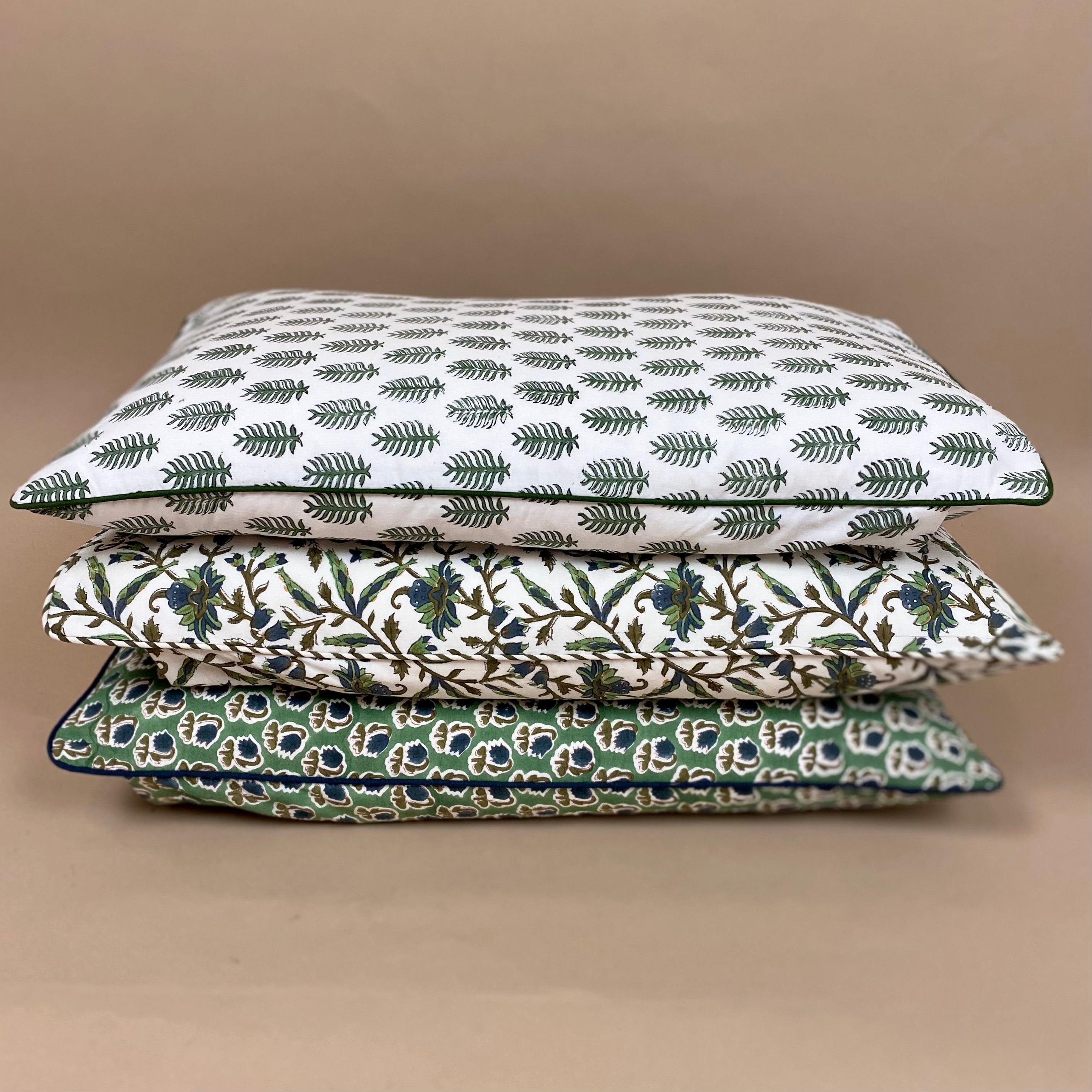 Marseille Artisan Block Print Cushion | 40 x 60 cm | Olive - MY ISLAND COLLECTIVE