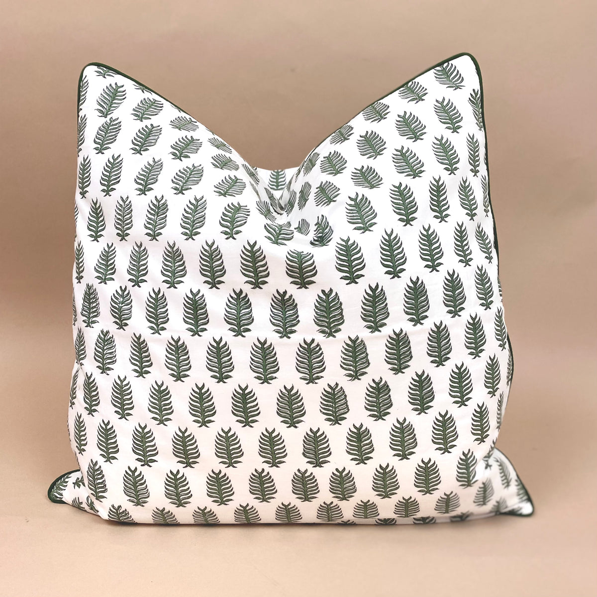 Marseille Artisan Block Print Cushion | 50 x 50 cm | Olive