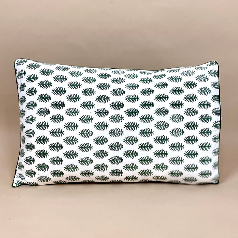 Marseille Artisan Block Print Cushion | 40 x 60 cm | Olive