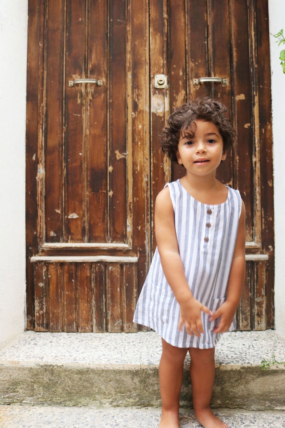 Martine Pinafore Dress - Stripe - MY ISLAND COLLECTIVE