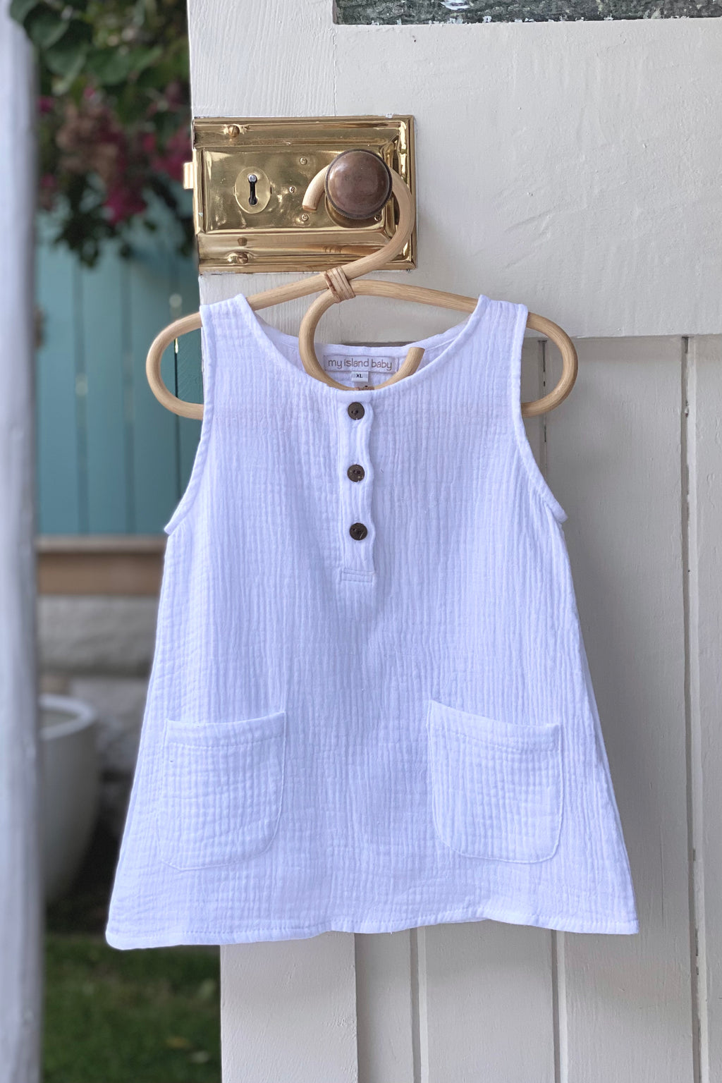 Martine Pinafore Dress - White