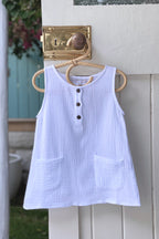 Martine Pinafore Dress - White