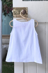 Martine Pinafore Dress - White