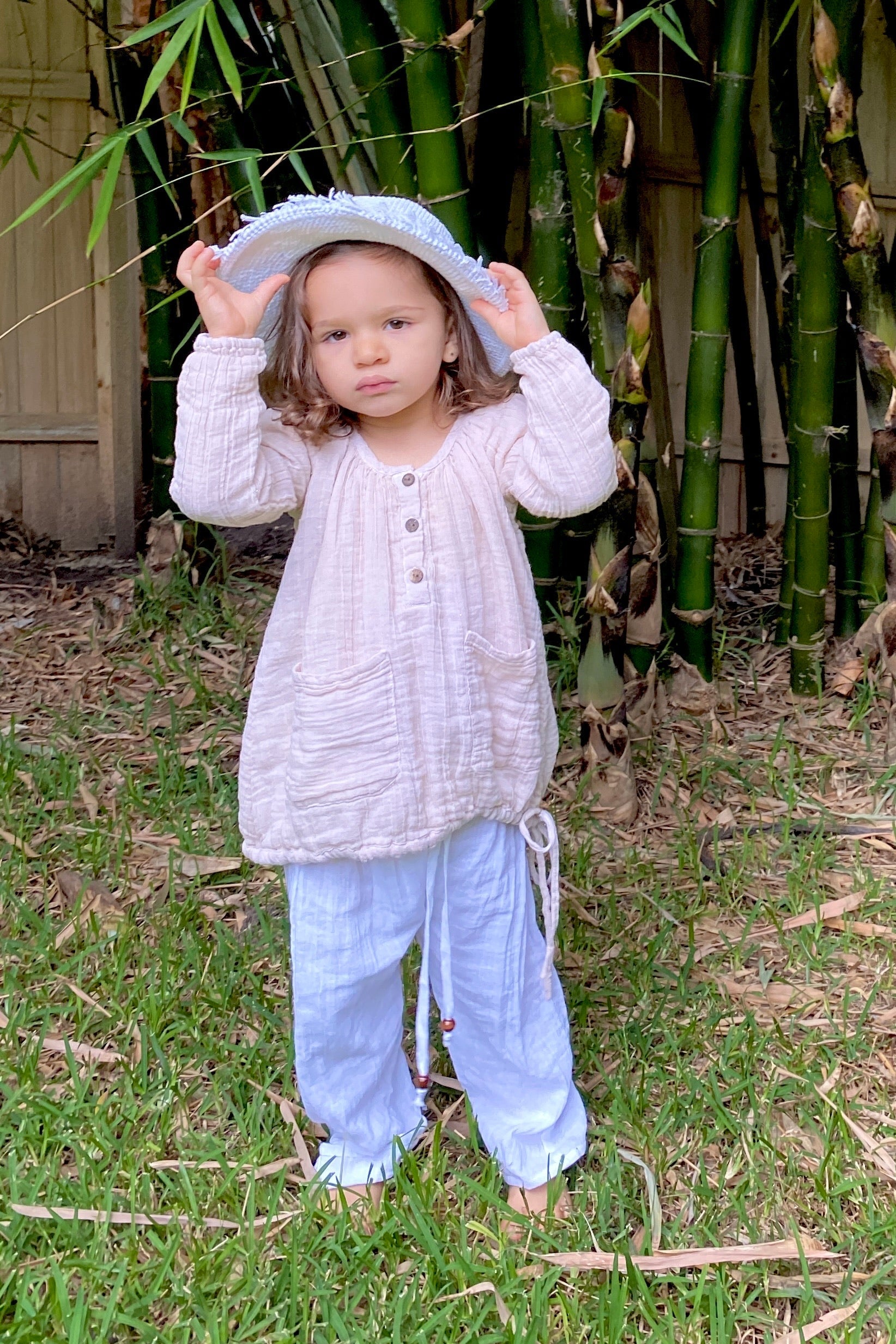 Matilde Girl's Top - Porcini - MY ISLAND COLLECTIVE